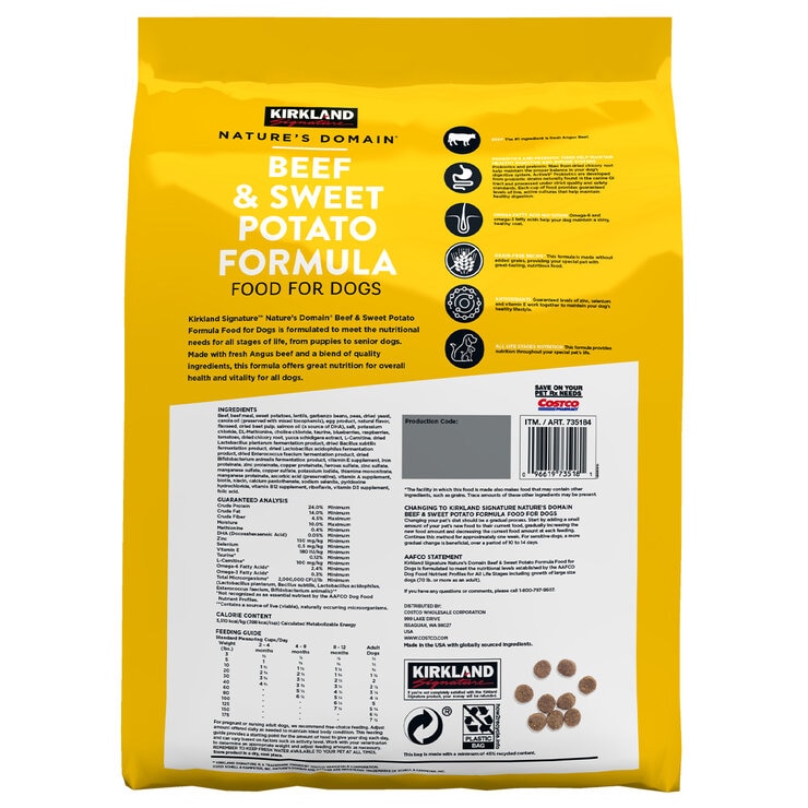 Kirkland Signature Nature's Domain Beef And Sweet Potato Dog Food 15.87kg
