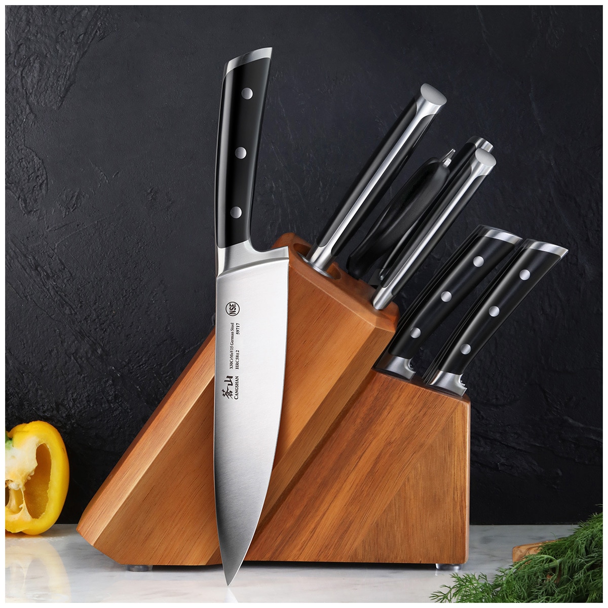 Cangshan S Series German Steel Forged 12-Piece Knife Block Set