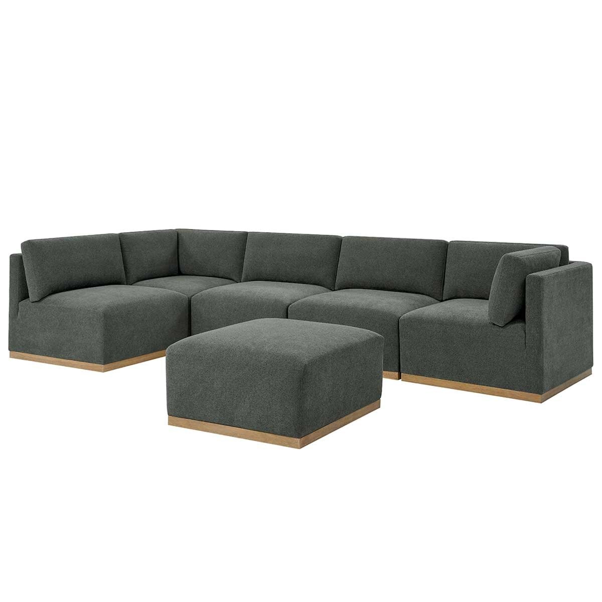Henredon 6 Piece Fabric Modular Sectional With Ottoman