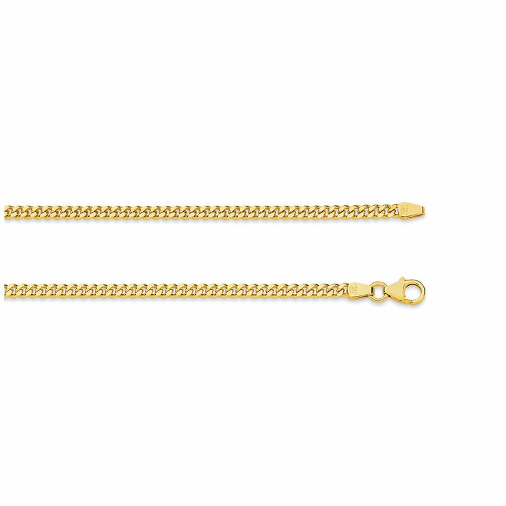 18KT Yellow Gold Diamond Cut Curb Chain 13g