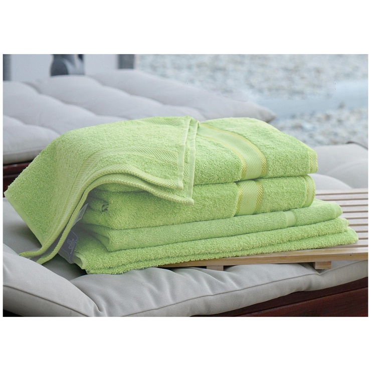 Kingtex Plain Dyed Combed Cotton Bath Sheet Set 7pc Apple Costco