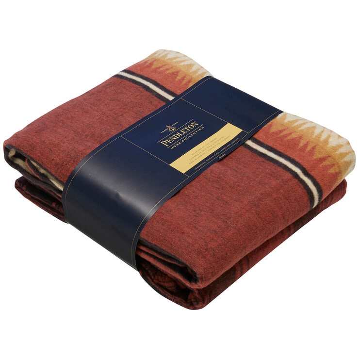 Pendleton Cotton Throw 2 Piece Set Thunder Basket Red