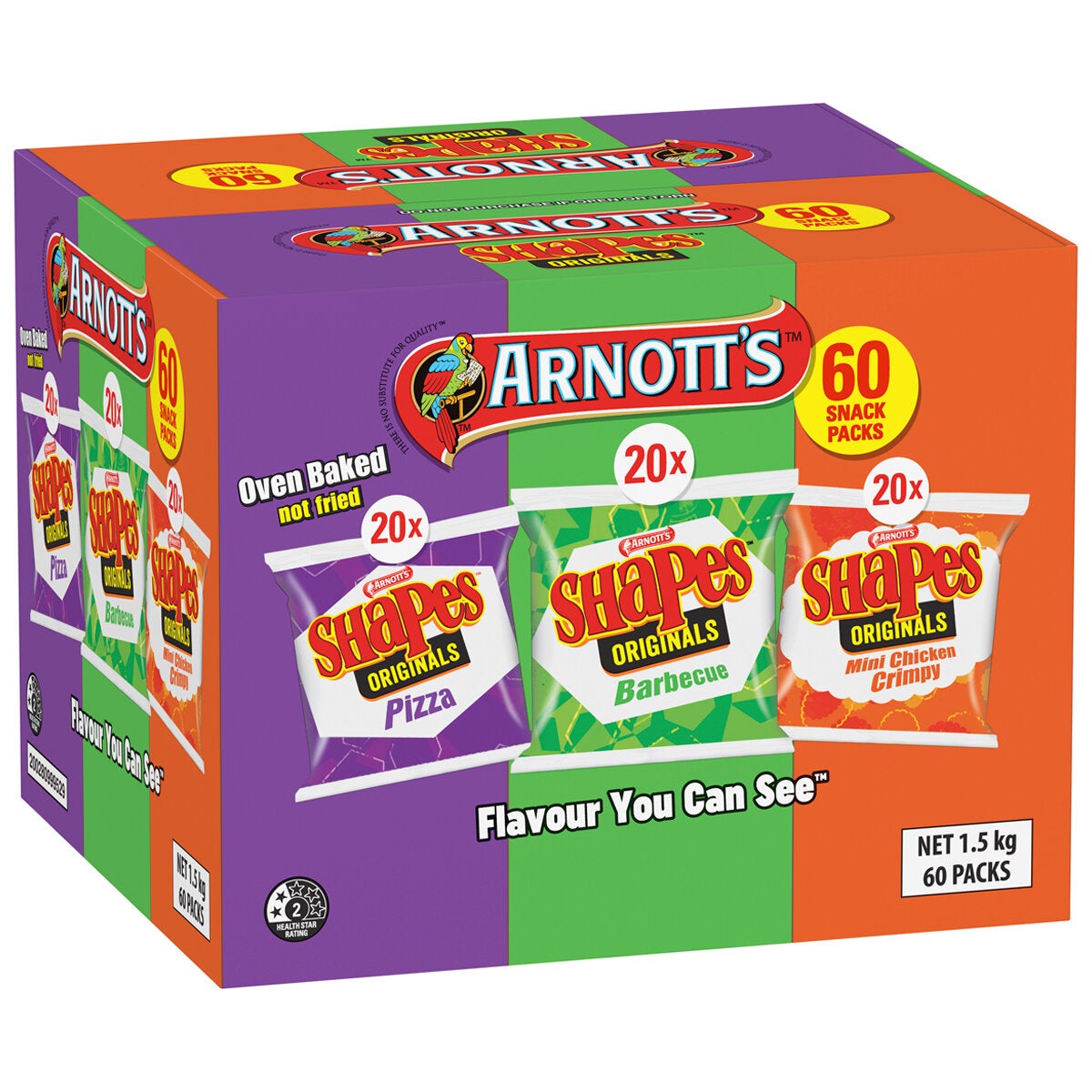 Arnott's Shapes Variety Pack 60 x 25g Arnott's Shapes Variety Pack 60 x 25g
