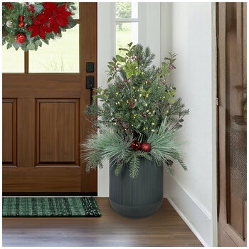 Pre-Lit Holiday Topiary 99cm
