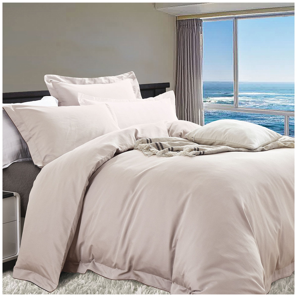 Kingtex Cotton Rich Quilt Cover Set 1200 Thread Count King - Linned