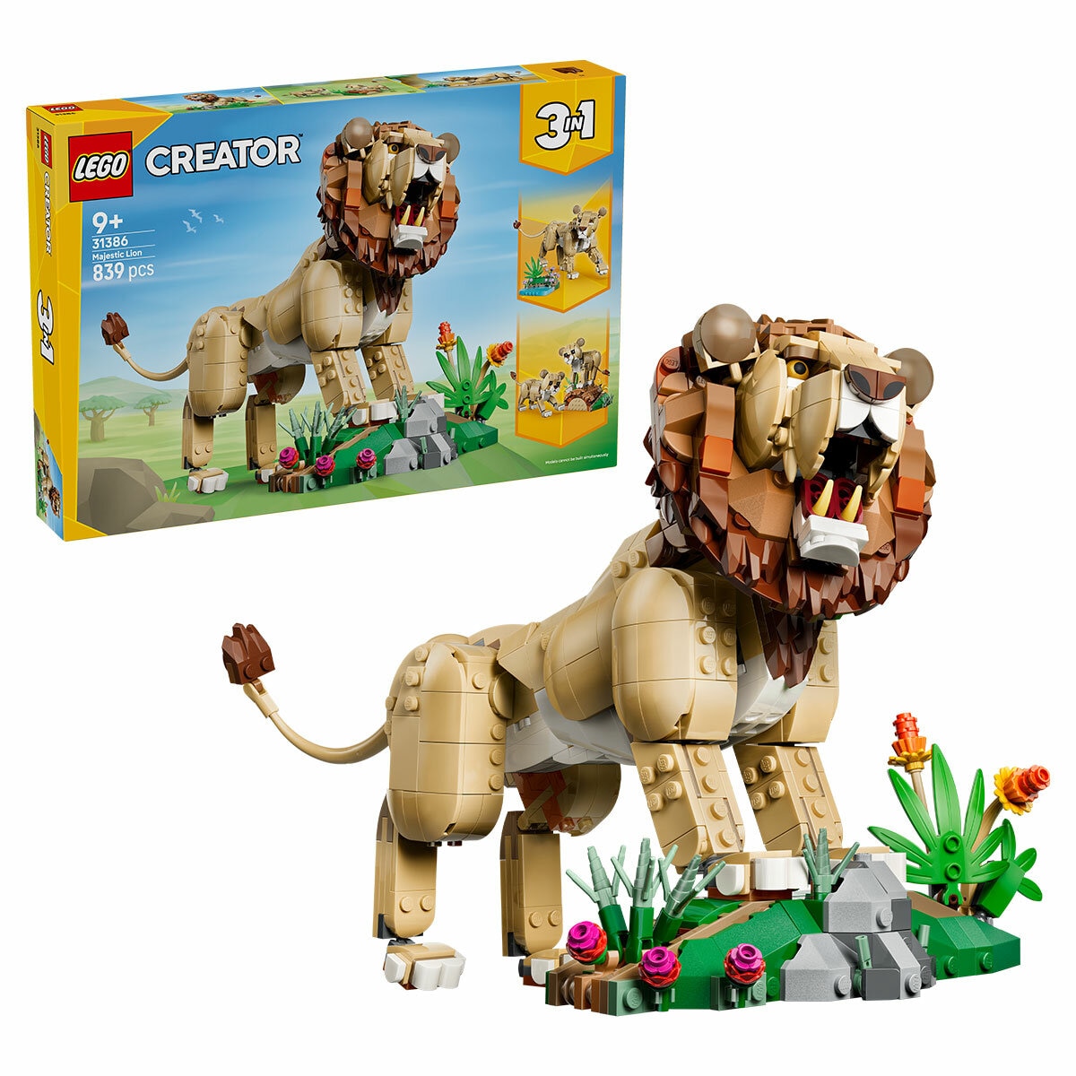 LEGO Creator 3 in 1 Wild Animals Majestic Lion Toy 31386 LEGO Creator 3 in 1 Wild Animals Majestic Lion Toy 31386