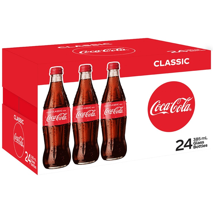 Coca Cola Glass Bottle 24 x 385ml Costco Australia