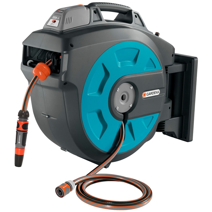 Gardena Wall Mounted LithiumIon Auto Retractable Hose Reel 35m