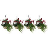 Greenlife 2 x Twin Cascading Self-Watering Hanging Pot Beige 27 x 27 x 24cm