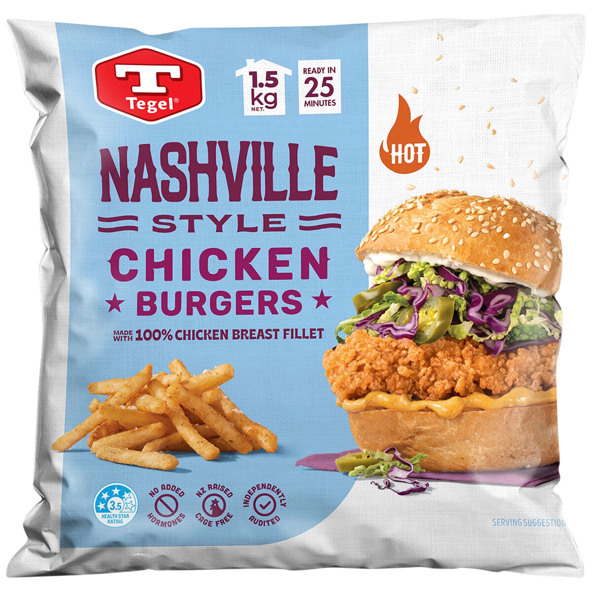 Tegel Nashville Style Chicken Burger 1.5kg - Grocery Same Day Delivery