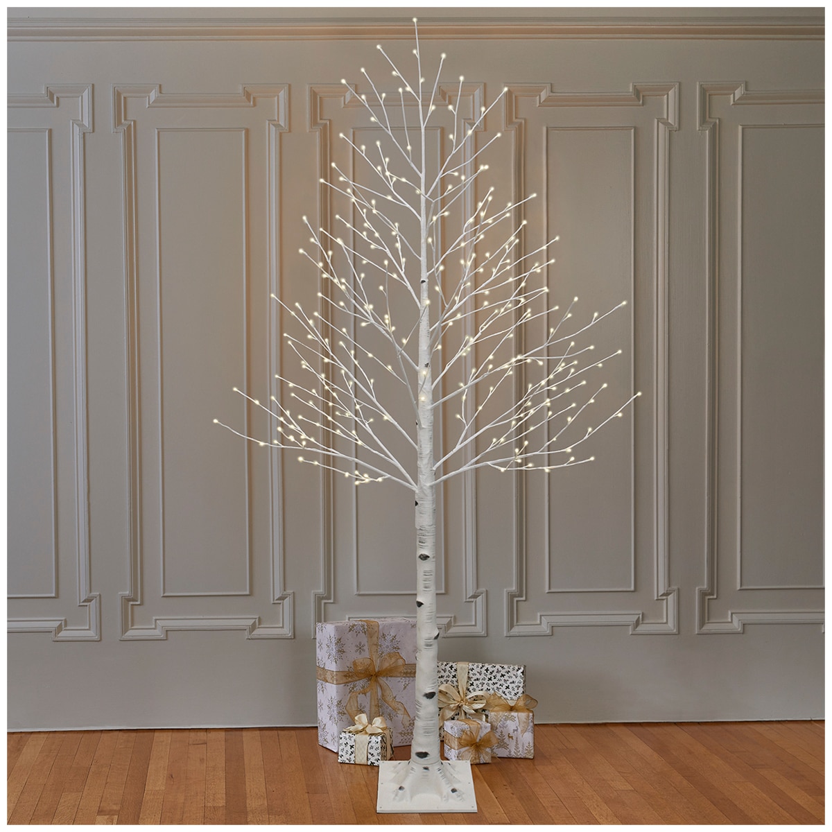 Faux Birch Tree with LED Lights 2.28m