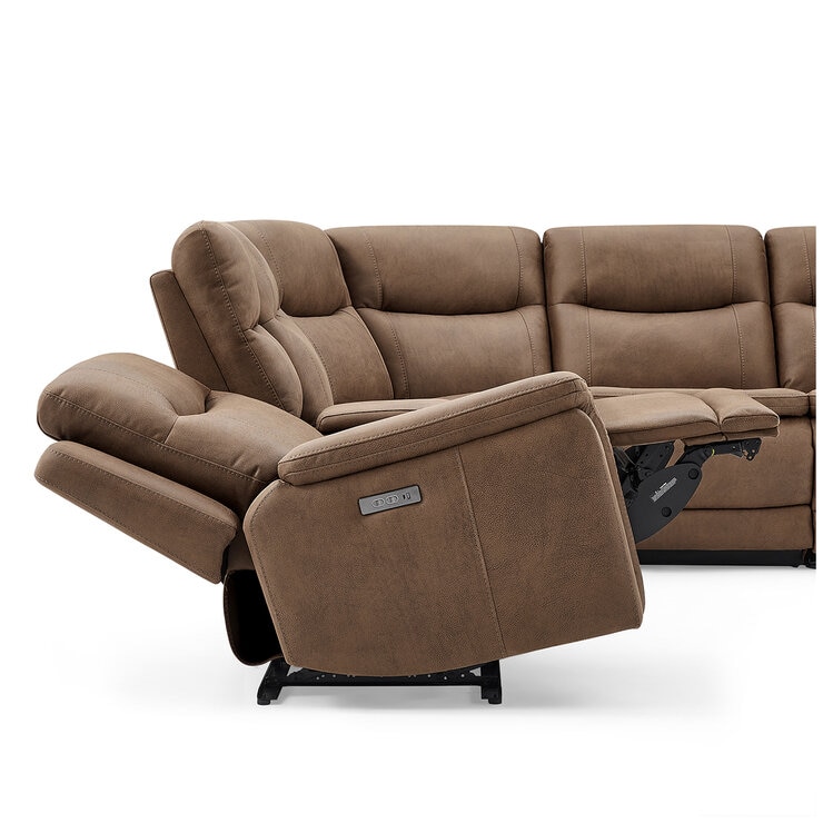 GilmanCreek Fabric Power Reclining Sectional With Power Headrests