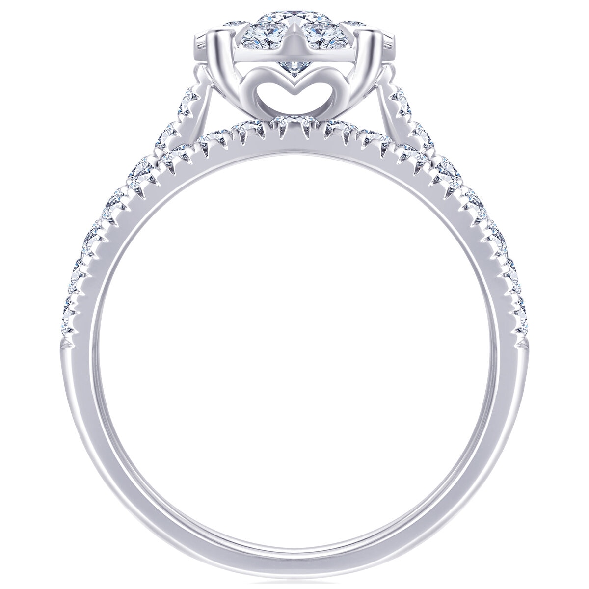 18KT White Gold 1.20ctw Diamond Ring with 0.30ctw centre
