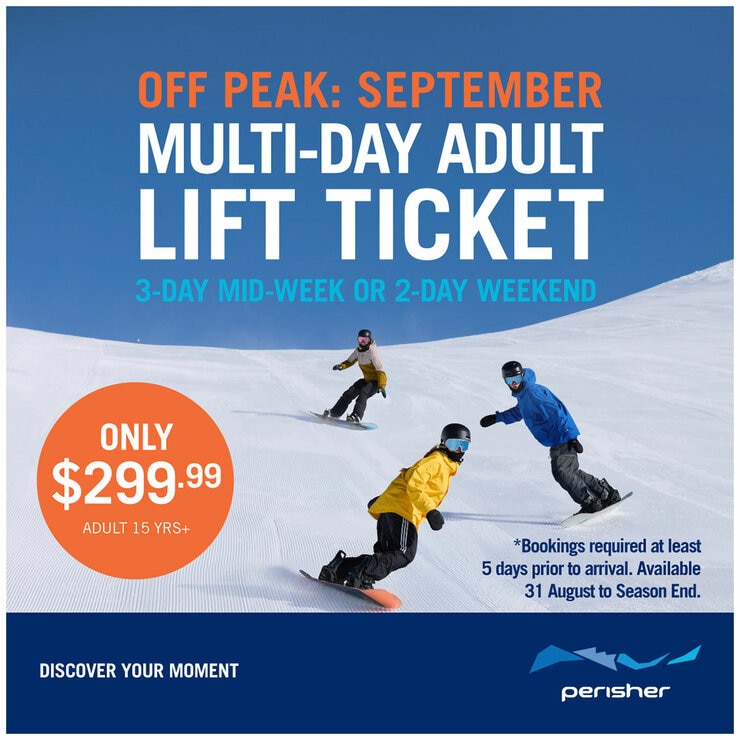Perisher Lift Ticket Off Peak Season Adult 2 or 3 Day Perisher Lift Ticket Off Peak Season Adult 2 or 3 Day
