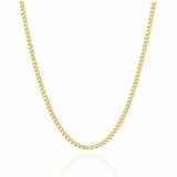 18KT Yellow Gold Diamond Cut Flat Curb Chain