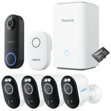 Reolink 4x Argus 3 Pro Camera + Doorbell And Chime With HoBase BWS-5MC41DBB