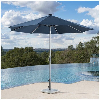 SunVilla Blue LED Market Umbrella 3M