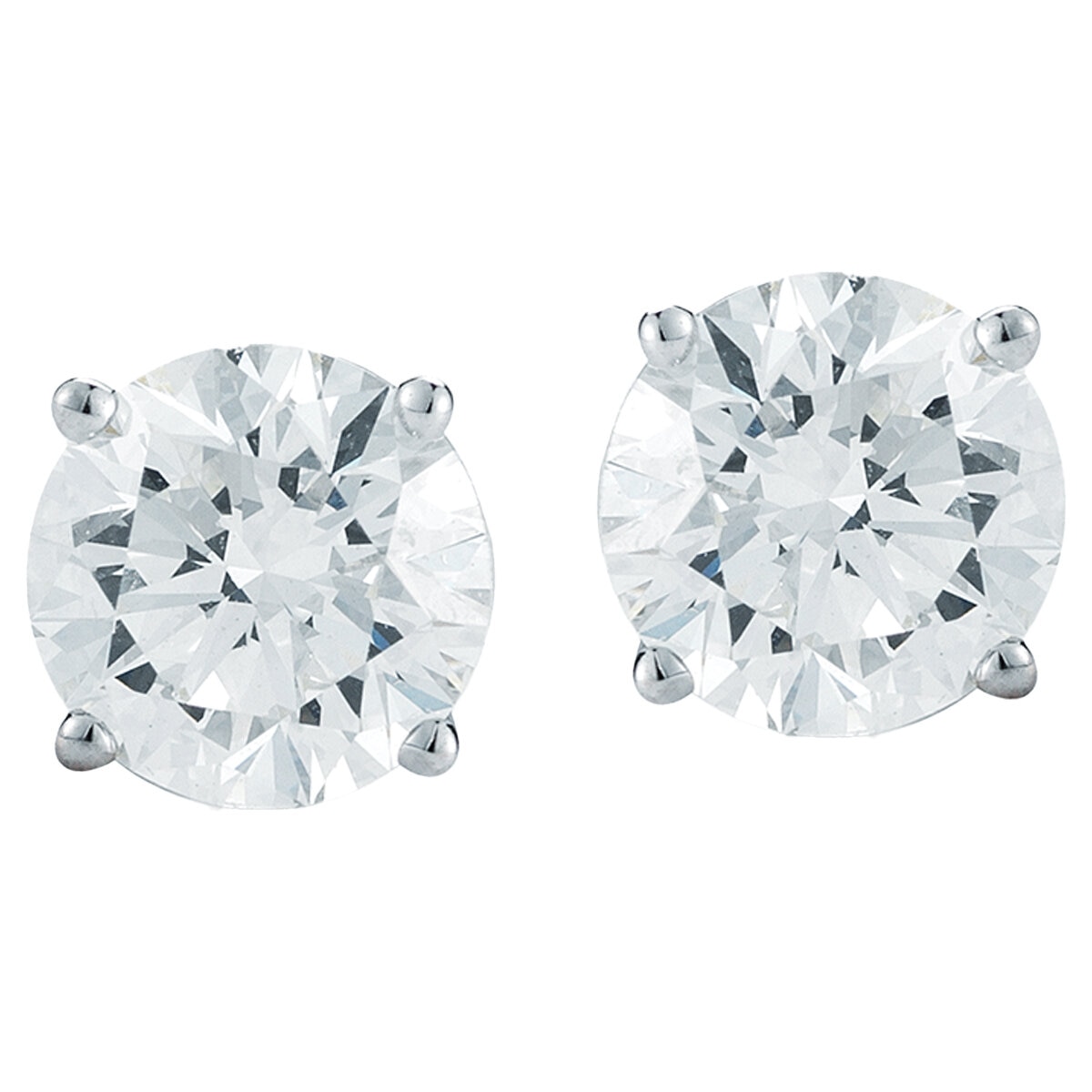 Platinum 1.50ctw Round Brilliant Cut Diamond Earrings