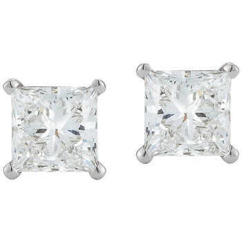 2.00ctw Princess Cut Diamond Stud Earrings