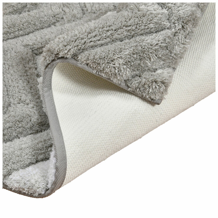Riviera Homes Chevron Bath Mat 2 Pack Light Grey