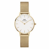 Daniel Wellington Petite Evergold White Dial Gold Mesh Strap Women's Watch DW00100350