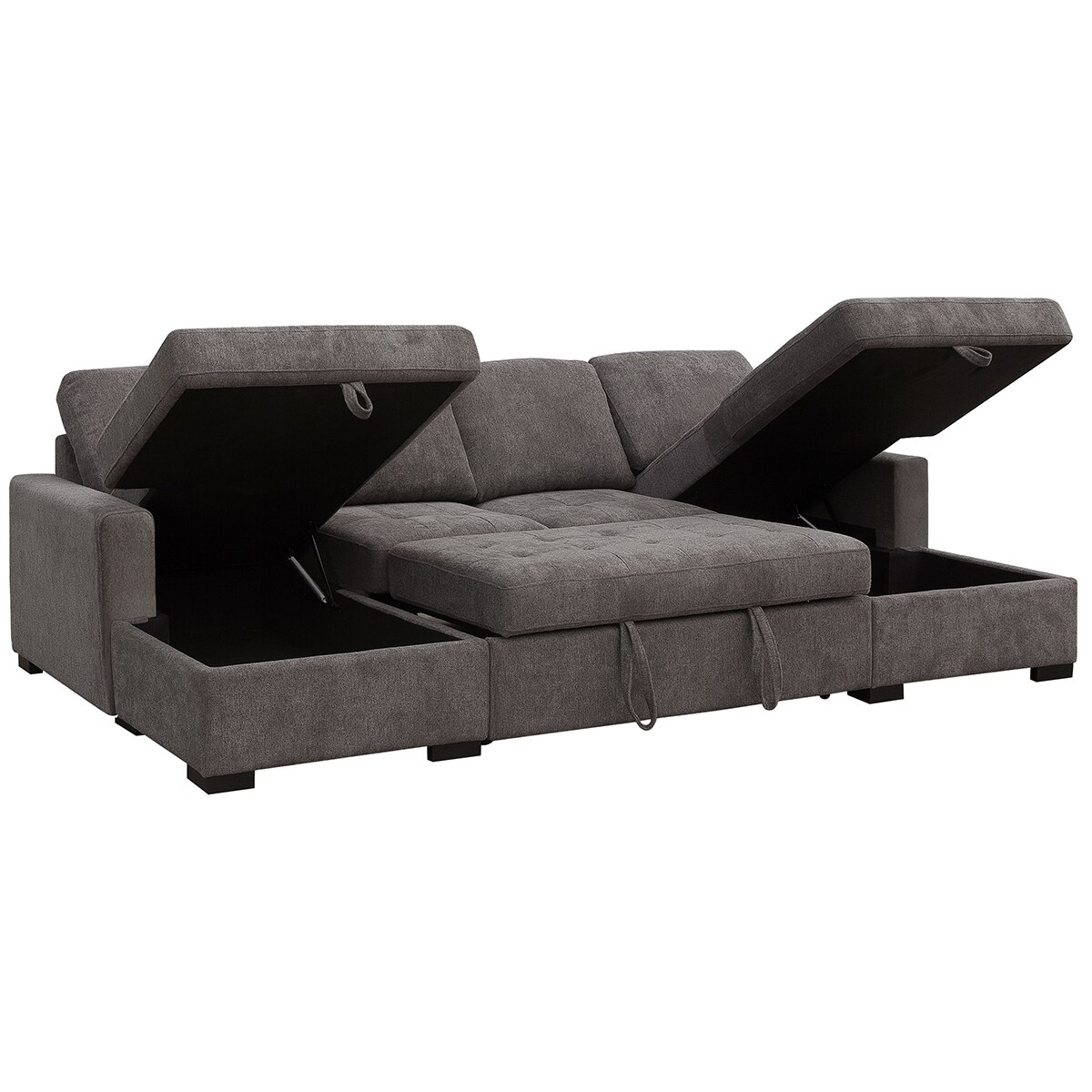 Pulaski Sectional With Double Storage Chaise With Pullout Sleeper