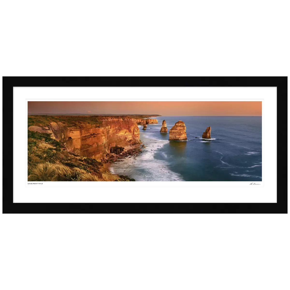 Ken Duncan 50 Twelve Apostles Framed Print Black