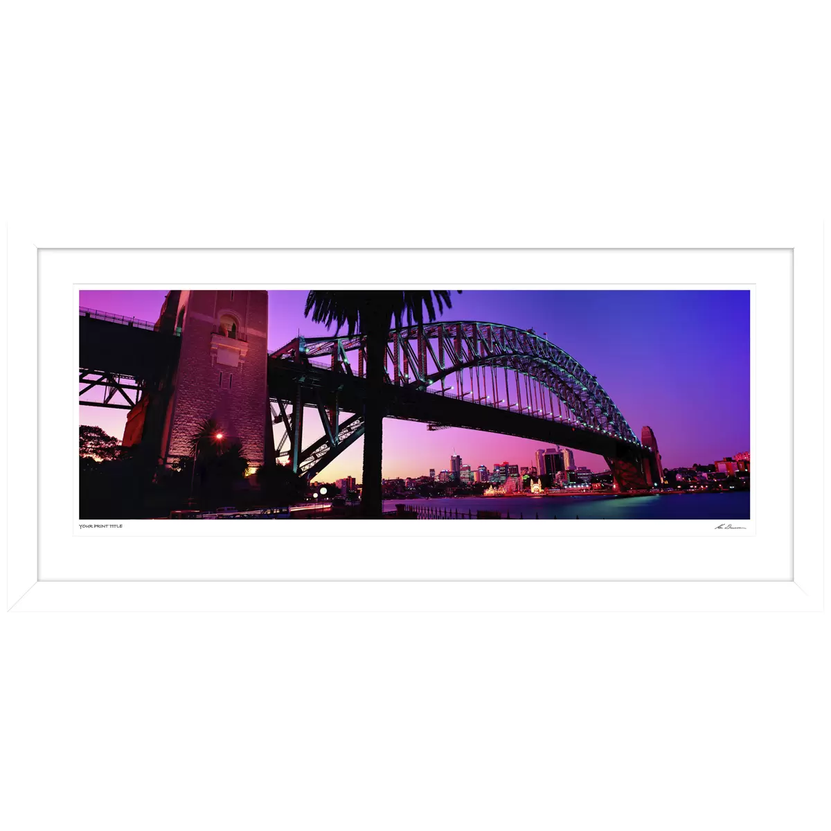 Ken Duncan Sunset Sydney Harbour Bridge White Framed Print 101.2 x 51.9 cm