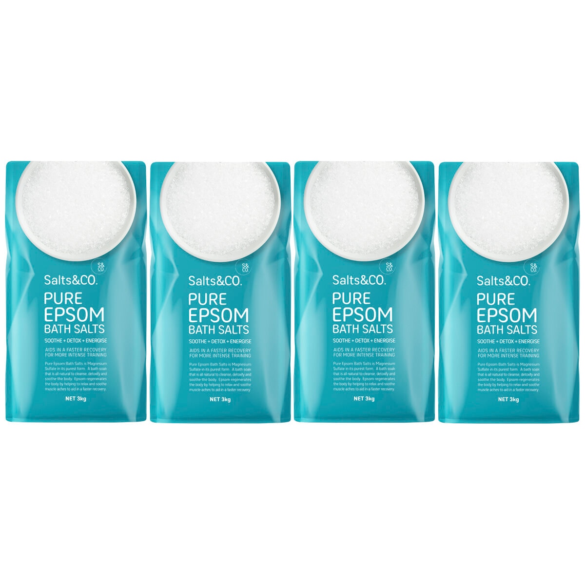Salts & Co Pure Epsom Bath Salt 4 x 3kg