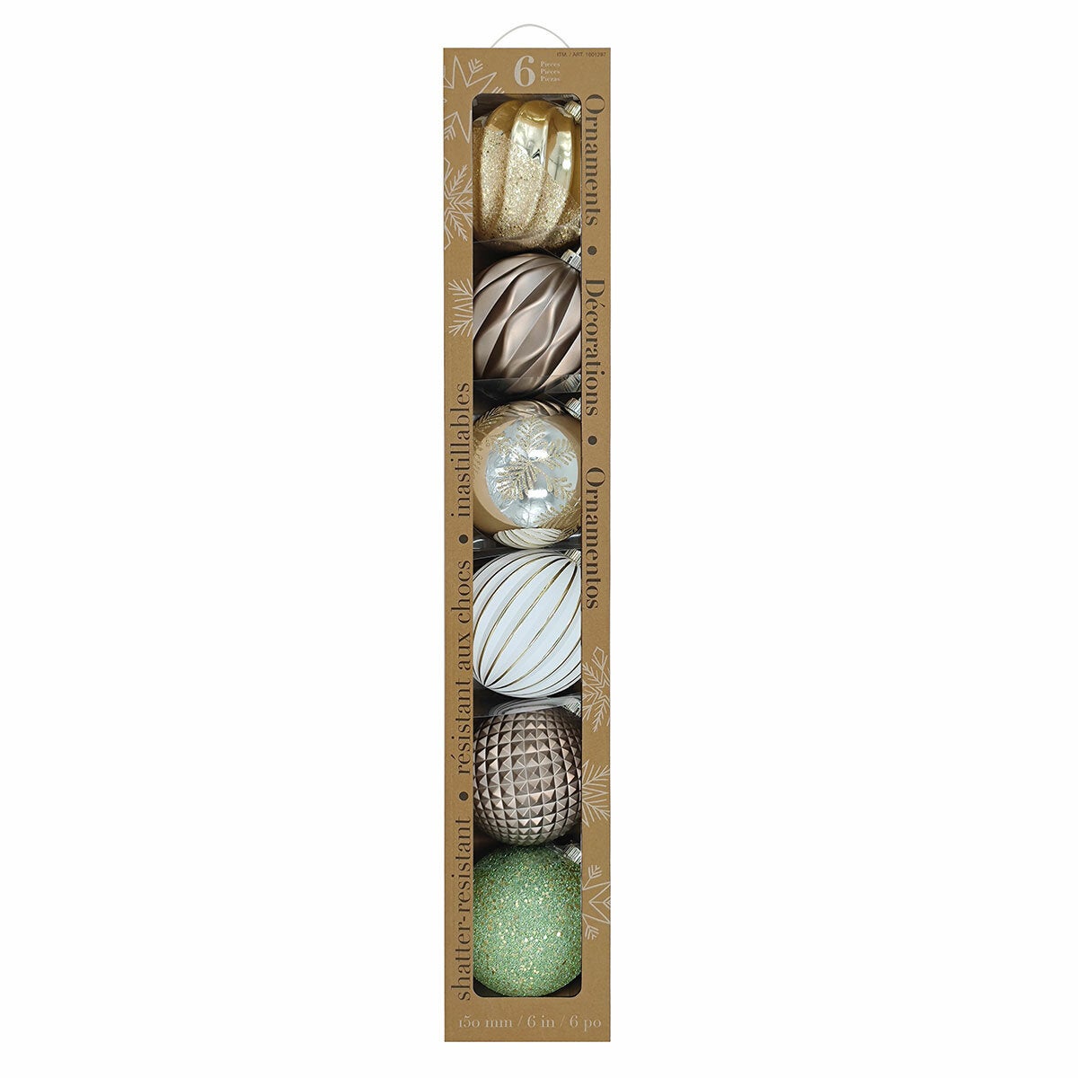 Holiday Decorative Christmas Ornament Set 6 Piece 150 mm Holiday Decorative Christmas Ornament Set 6 Piece 150 mm