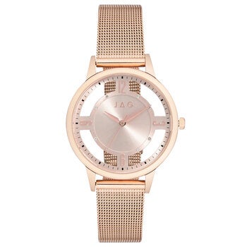 JAG Como Rose Gold Stainless Steel Mesh Bracelet Women's Watch J2704A JAG Como Rose Gold Stainless Steel Mesh Bracelet Women's Watch J2704A