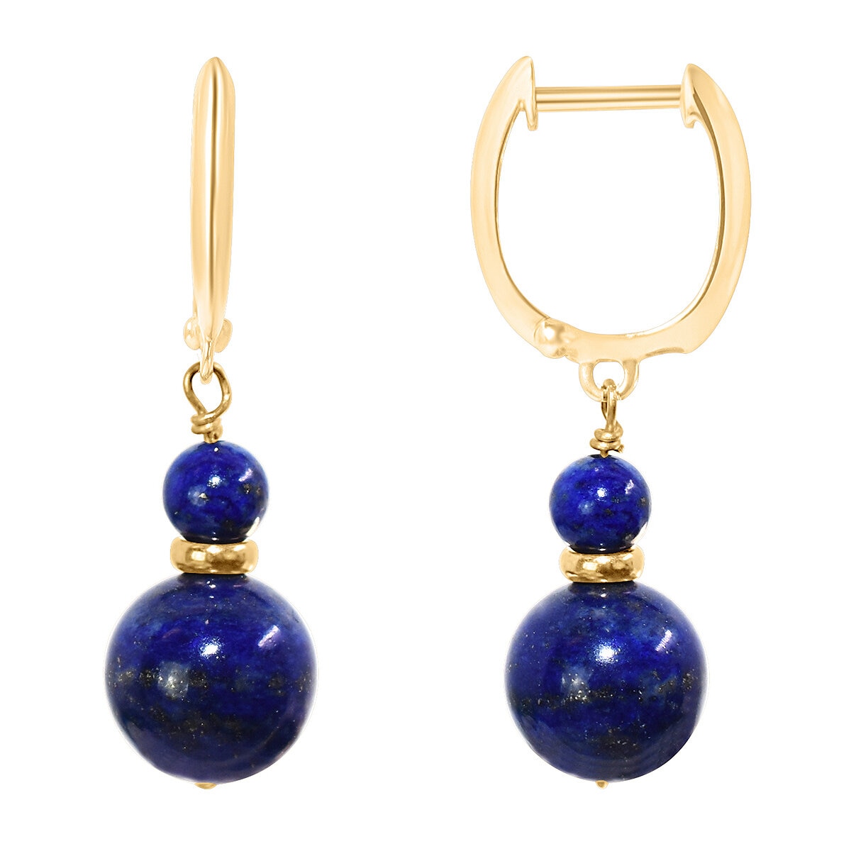 14KT Yellow Gold Lapis Drop Earrings/