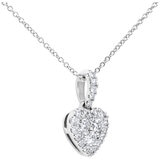 18KT White Gold 0.31ctw Diamond Heart Halo Pendant