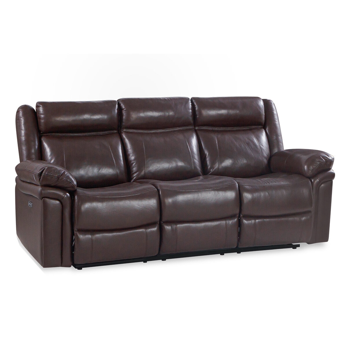 Valencia Charlie 3-Seater Leather Recliner Lounge Chocolate Color