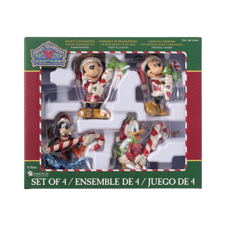 Jim Shore Licensed Hand-Painted Holiday Ornament Set 4 Pi