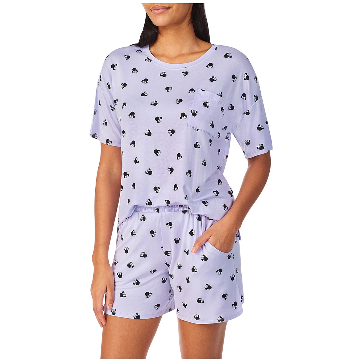 Mickey & Minnie Women's Pyjama Set 2 Piece - Purple