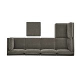 Thomasville 6PC Fabric Modular Sectional with Ottoman Grey