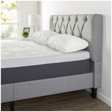 Upholstered Diamond Tufted Platform Bed Grey Single (Zinus)