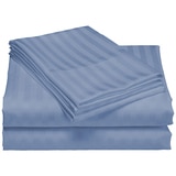 Bdirect Royal Comfort 1200 Thread count Damask Stripe Cotton Blend Quilt Cover Sets Queen - Blue