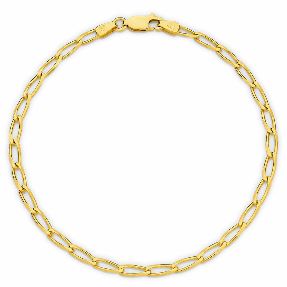 18KT Yellow Gold Flat Curb Long Bracelet 3.3g