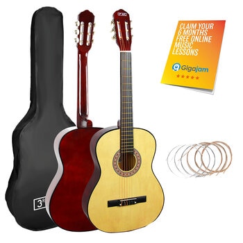 3rd Avenue 3/4 Size Classical Guitar Pack Natural NM-STX20CNPK