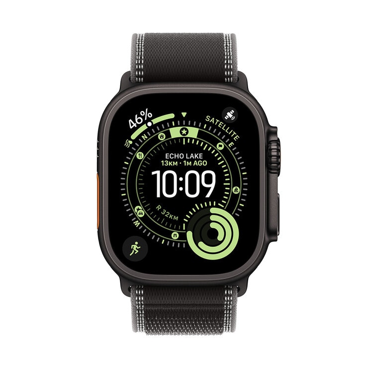 Apple Watch Ultra 3 GPS + Cellular 49mm Black Titanium Case with BlackCharcoal Trail Loop - ML