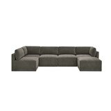 Thomasville 6PC Fabric Modular Sectional with Ottoman Grey