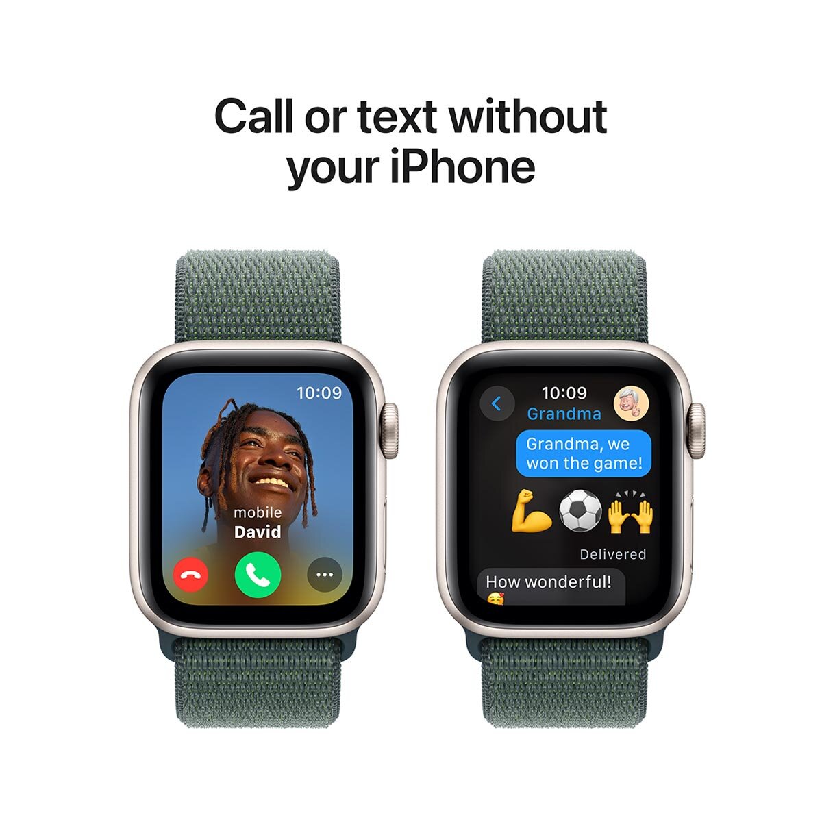 Apple Watch SE GPS 44mm Starlight Aluminium Case With Lake Green Sport Loop