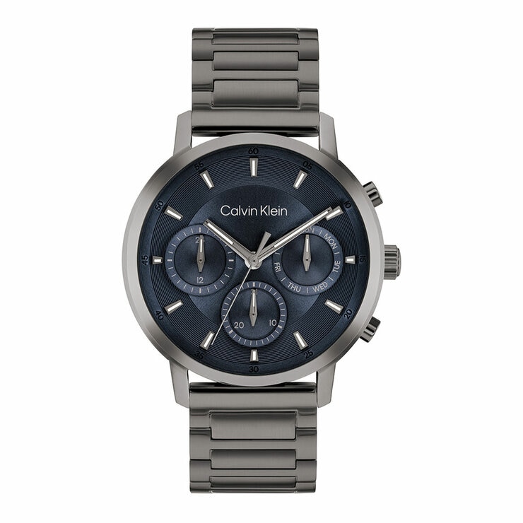 Calvin Klein Gauge Grey Steel Blue Dial Men's Watch 25200495 Calvin Klein Gauge Grey Steel Blue Dial Men's Watch 25200495