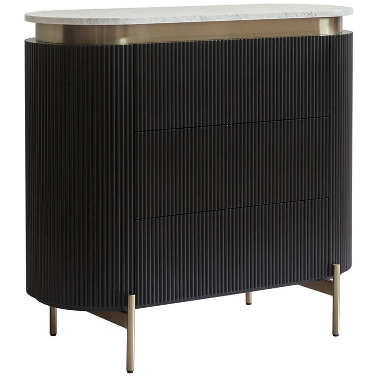 CAFE LIGHTING & LIVING Demarco 3 Drawer Chest Black