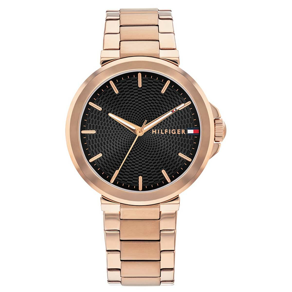 Tommy Hilfiger Lori Rose Gold Steel Black Dial Women's Watch