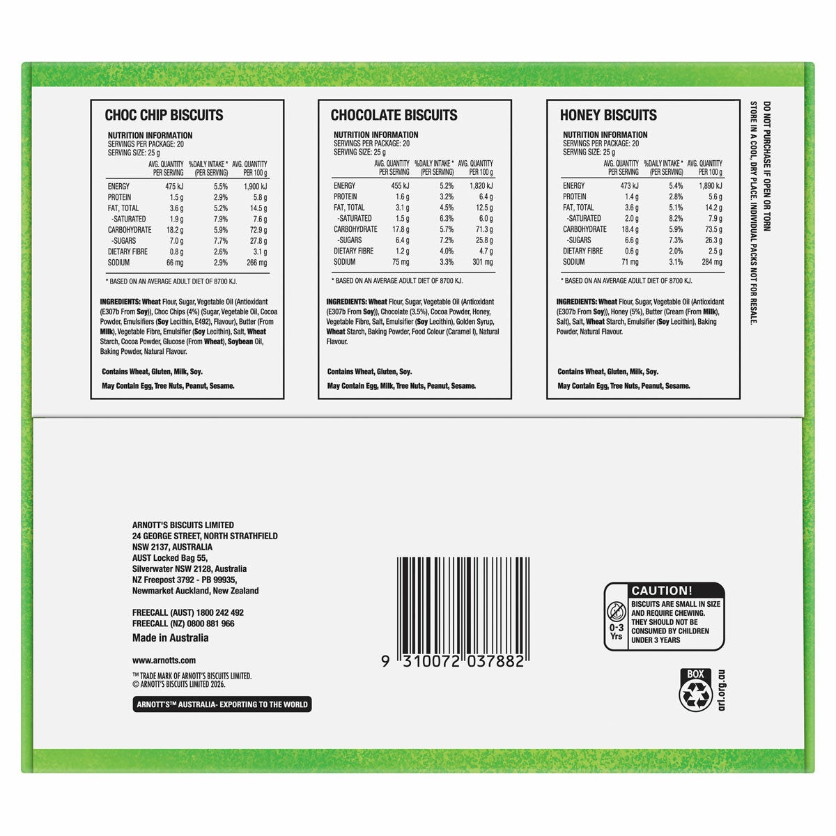 Arnott's Tiny Teddy Variety Pack 60 x 25g Arnott's Tiny Teddy Variety Pack 60 x 25g