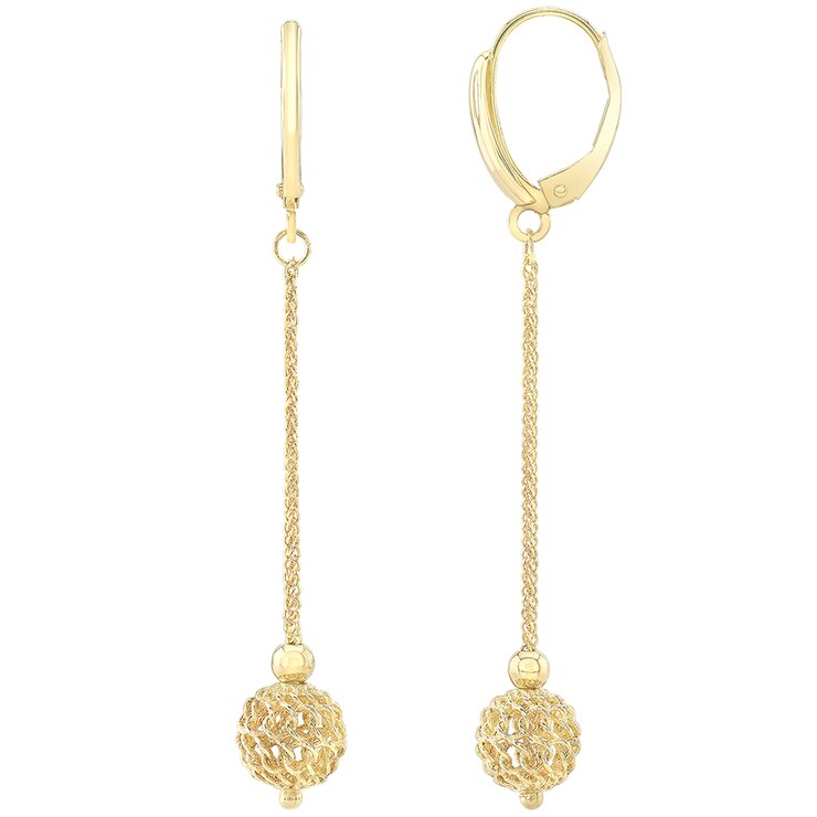 18KT Yellow Gold Dangle Sphere Earrings Costco Australia