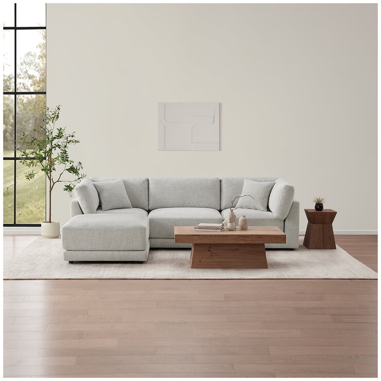 Aiden & Ivy 4 Piece Fabric Modular Sofa With 2 Pillows